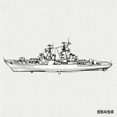 RHWS054-A Military Model USSR Soviet Union Kynda class Missile Cruiser Water Line
