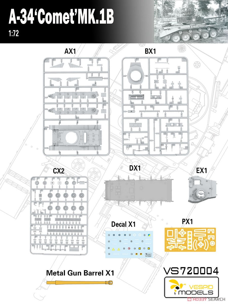 VESPID MODELS VS720004 1/72 A-34 COMET MK.1B Plastic Model Kit Secondary image