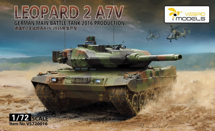 VESPID MODELS VS720016 1/72 Leopard 2 A7V German Main Battle Tank Model Kit — scale model kit