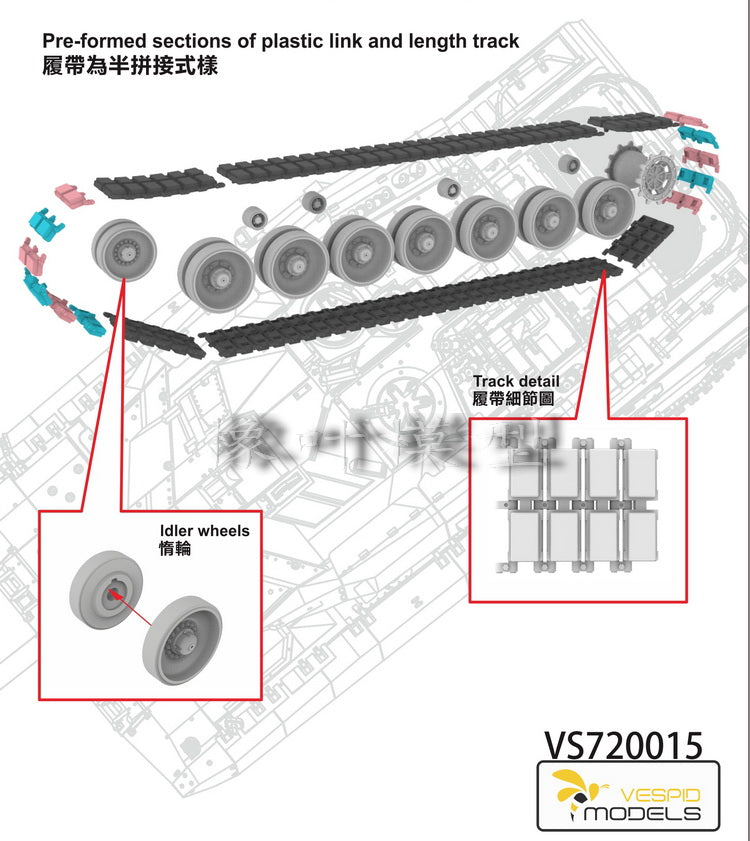 VESPID MODELS VS720016 1/72 Leopard 2 A7V German Main Battle Tank Model Kit — detail view 4