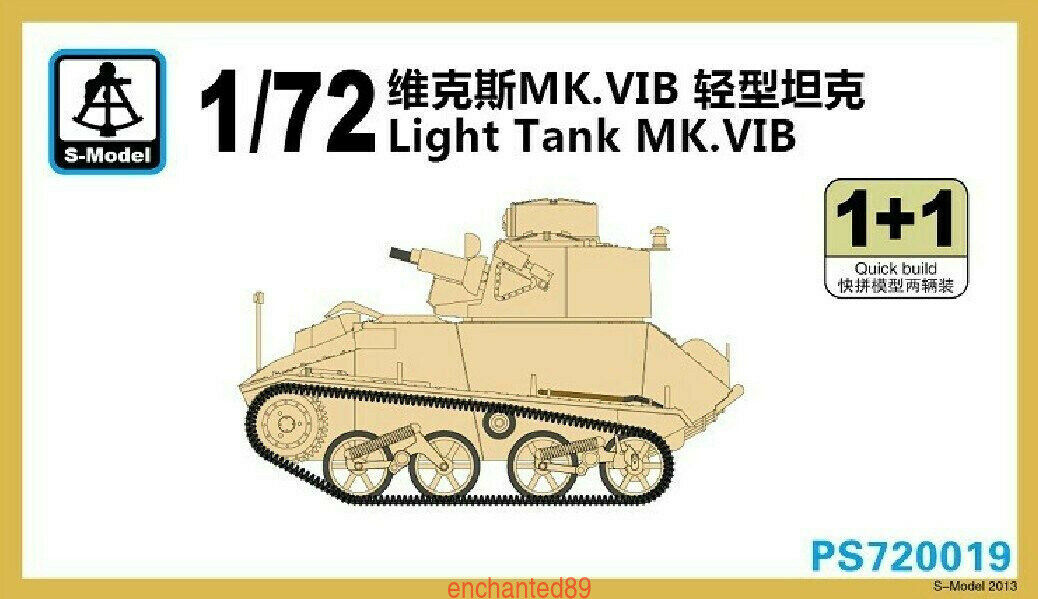 S-Model PS720019 1/72 Light Tank MK.VIB 1+1 Plastic Model Kit Main image