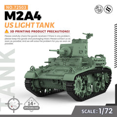 SSMODEL 503 Military Armoured Model Kit US M2A4 Light Tank