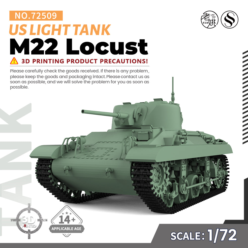 SSMODEL 509 Military Armoured Model Kit US M22 Light Tank Main image