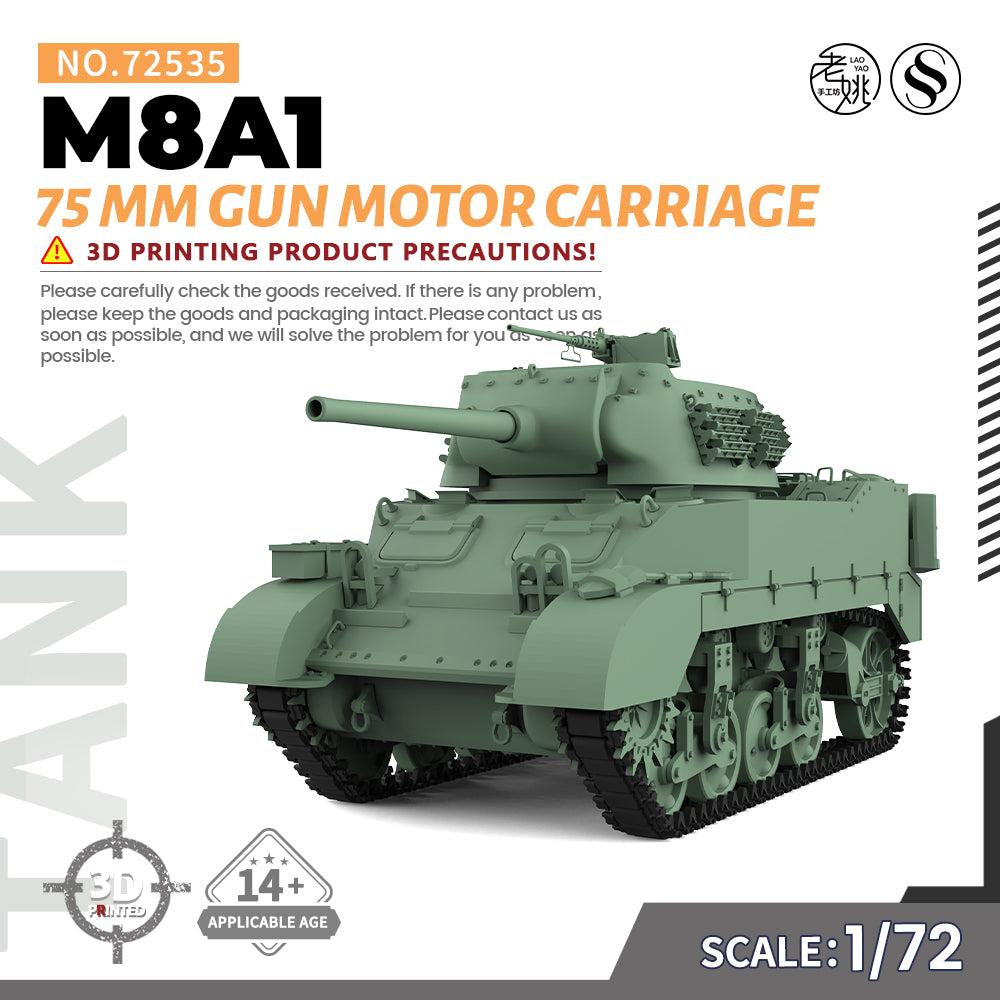 SSMODEL 535 Military Armoured Model Kit US M8A1 75mm Gun Motor Carriage Main image