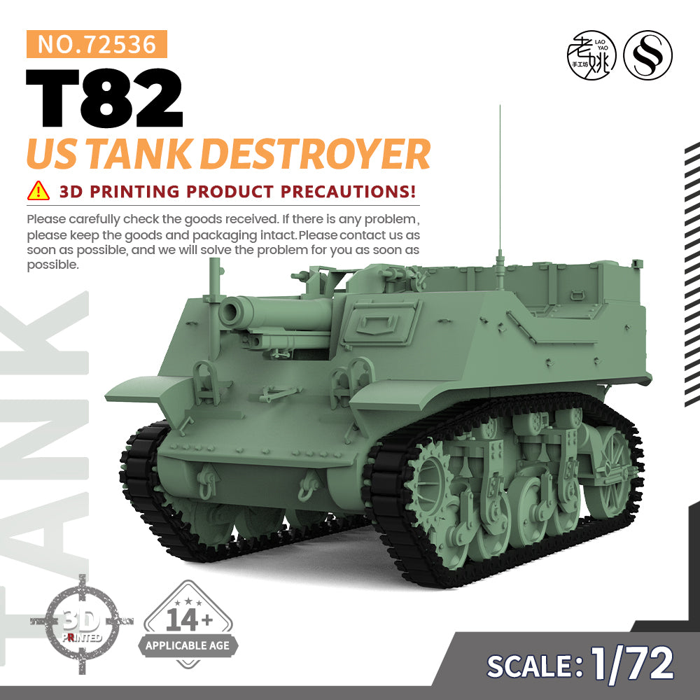 SSMODEL 536 Military Armoured Model Kit US T82 Tank Destroyer Main image