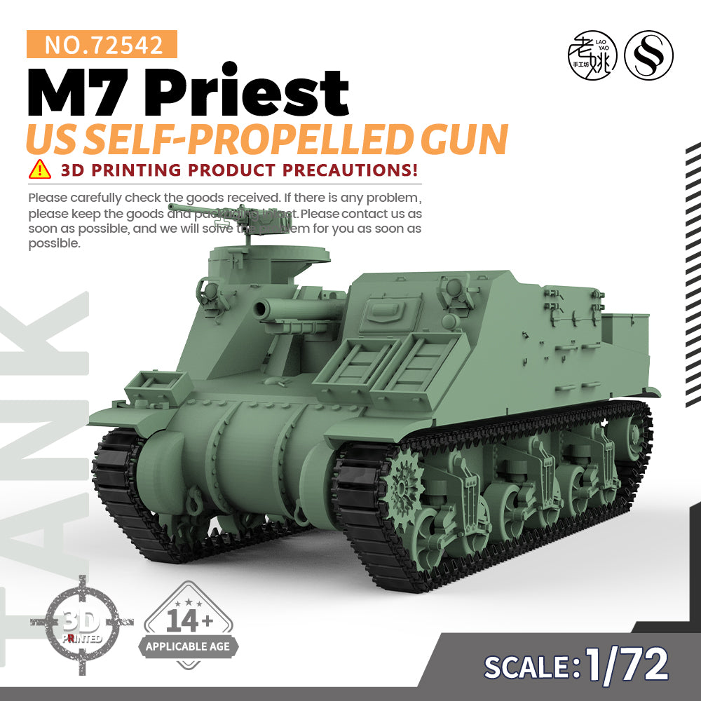 SSMODEL 542 Military Armoured Model Kit US M7 Priest Self-Propelled Gun Main image