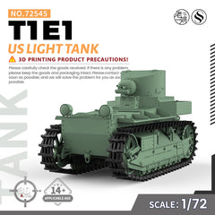 SSMODEL 545 Military Armoured Model Kit US T1E1 Light Tank