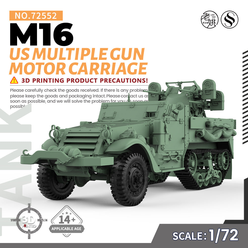 SSMODEL 552 Military Armoured Model Kit US M16 Multiple Gun Motor Carriage