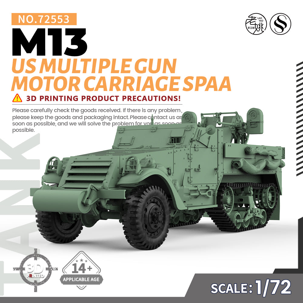 SSMODEL 553 Military Armoured Model Kit US M13 Multiple Gun Motor Carriage SPAA Main image