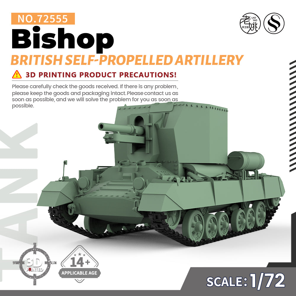 SSMODEL 555 Military Armoured Model Kit British Bishop Self-Propelled Artiller Main image
