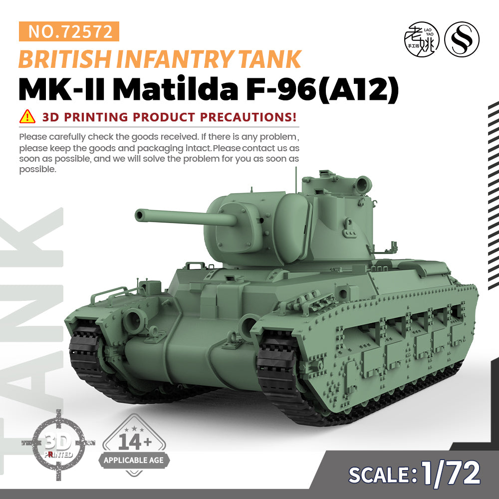 SSMODEL 572 Military Armoured Model Kit British Infantry Tank MK II Matilda F-96(A12) Main image