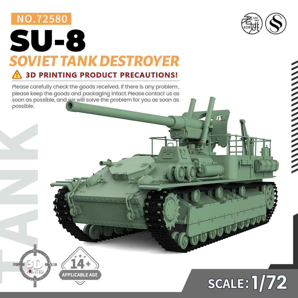 SSMODEL 580 Military Armoured Model Kit Soviet SU-8 Tank Destroyer Main image
