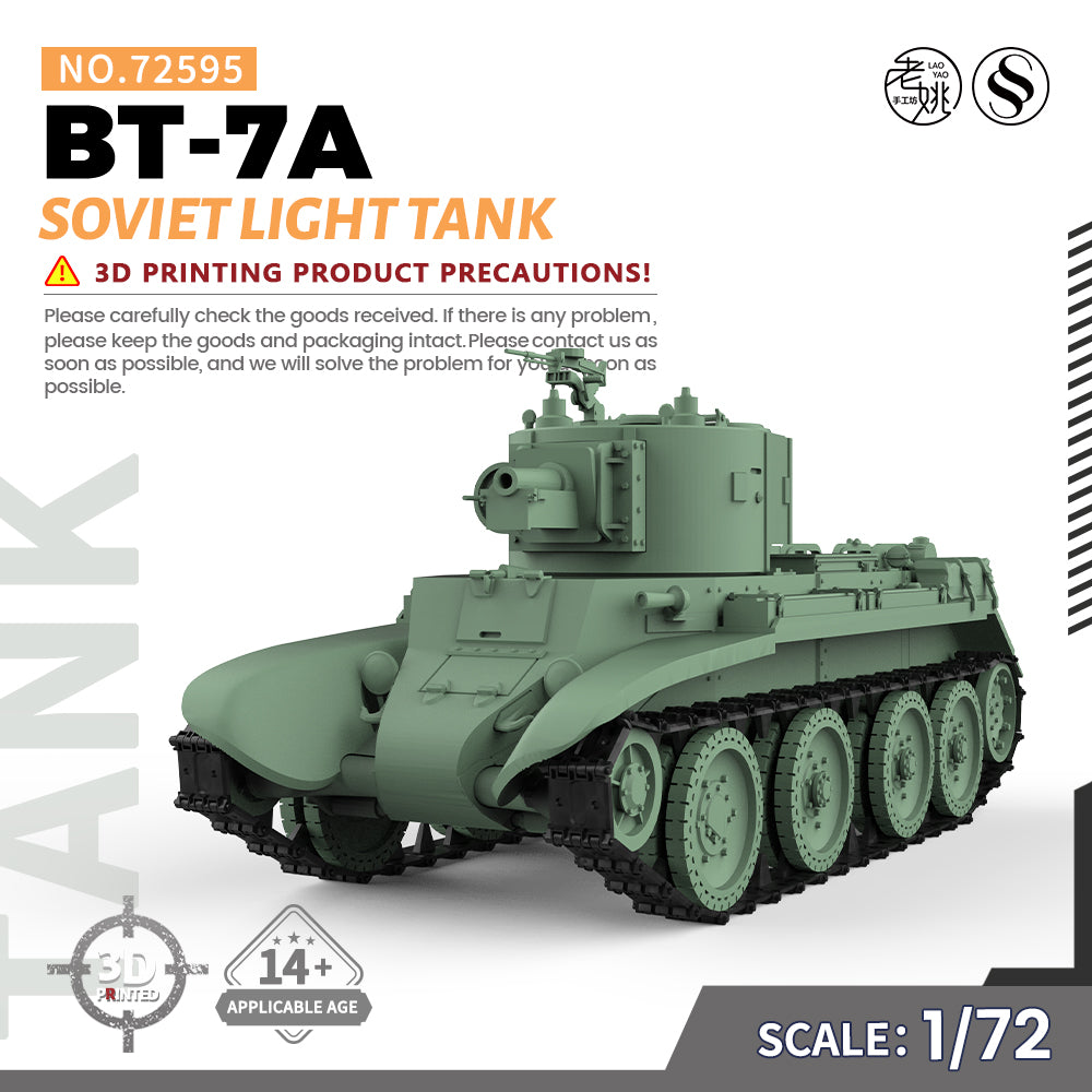 SSMODEL 595 Military Armoured Model Kit Soviet BT-7A Light Tank Main image