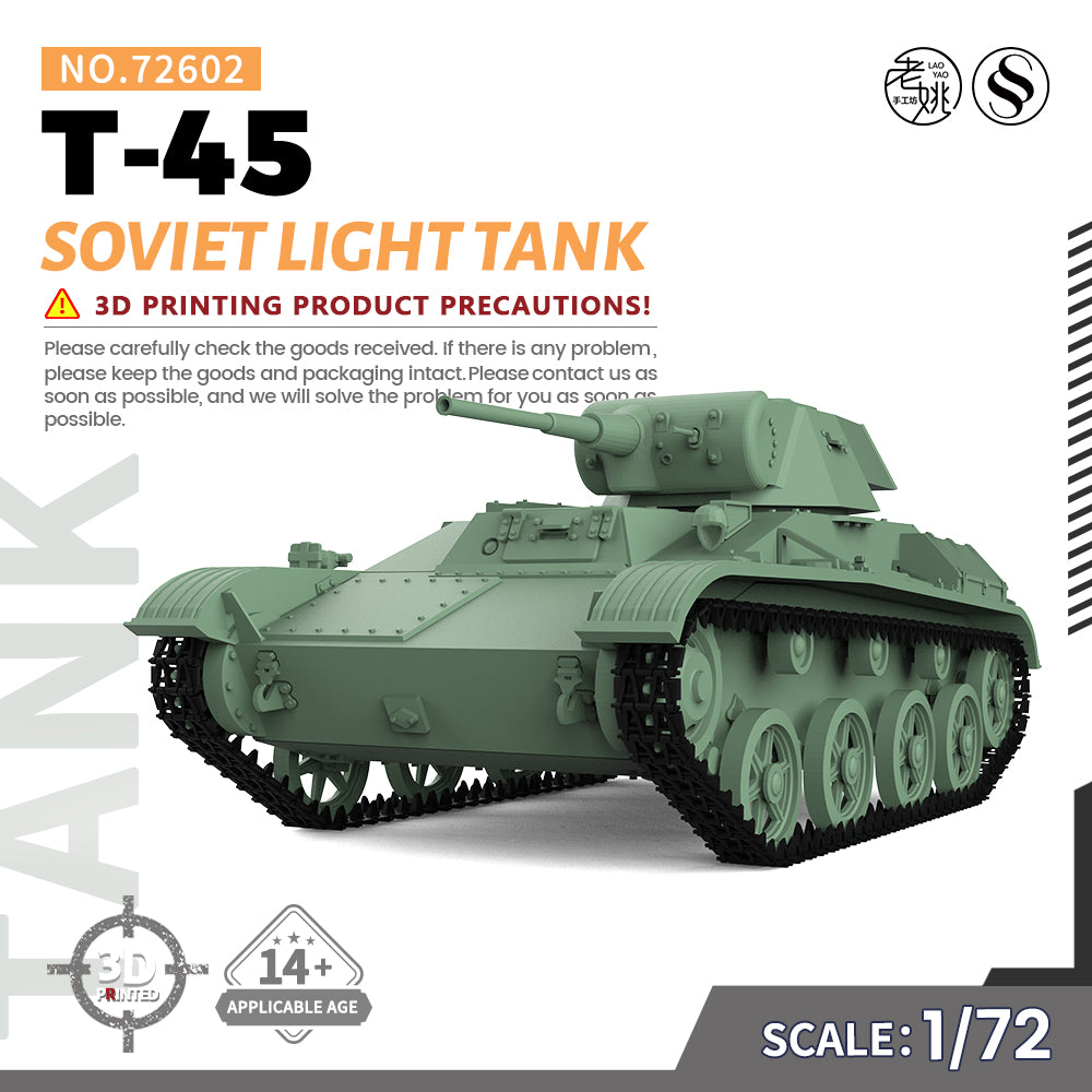 SSMODEL 602 Military Armoured Model Kit Soviet T-45 Light Tank Main image