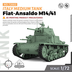 SSMODEL 683 Military Armoured Model Kit Italy Fiat-Ansaldo M14/41 Medium Tank