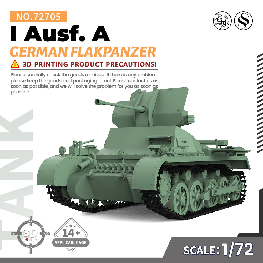 SSMODEL 705 Military Armoured Model Kit German Flakpanzer I Ausf. A SPAA Main image
