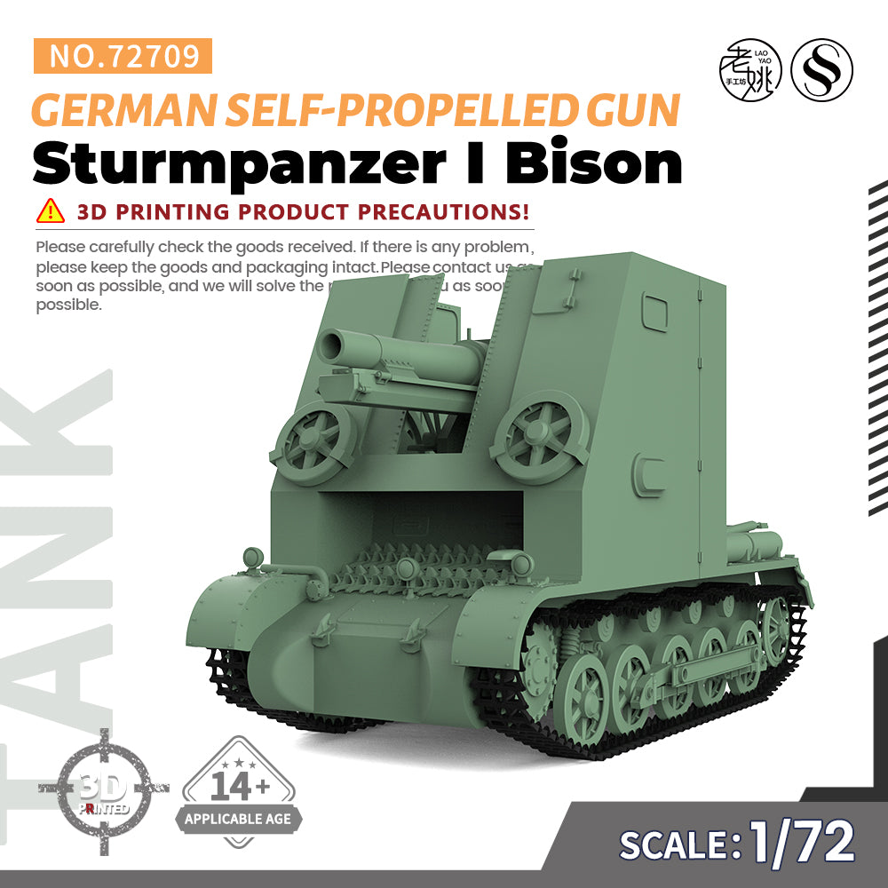 SSMODEL 709 Military Armoured Model Kit German Sturmpanzer I Bison Self-Propelled Gun Main image