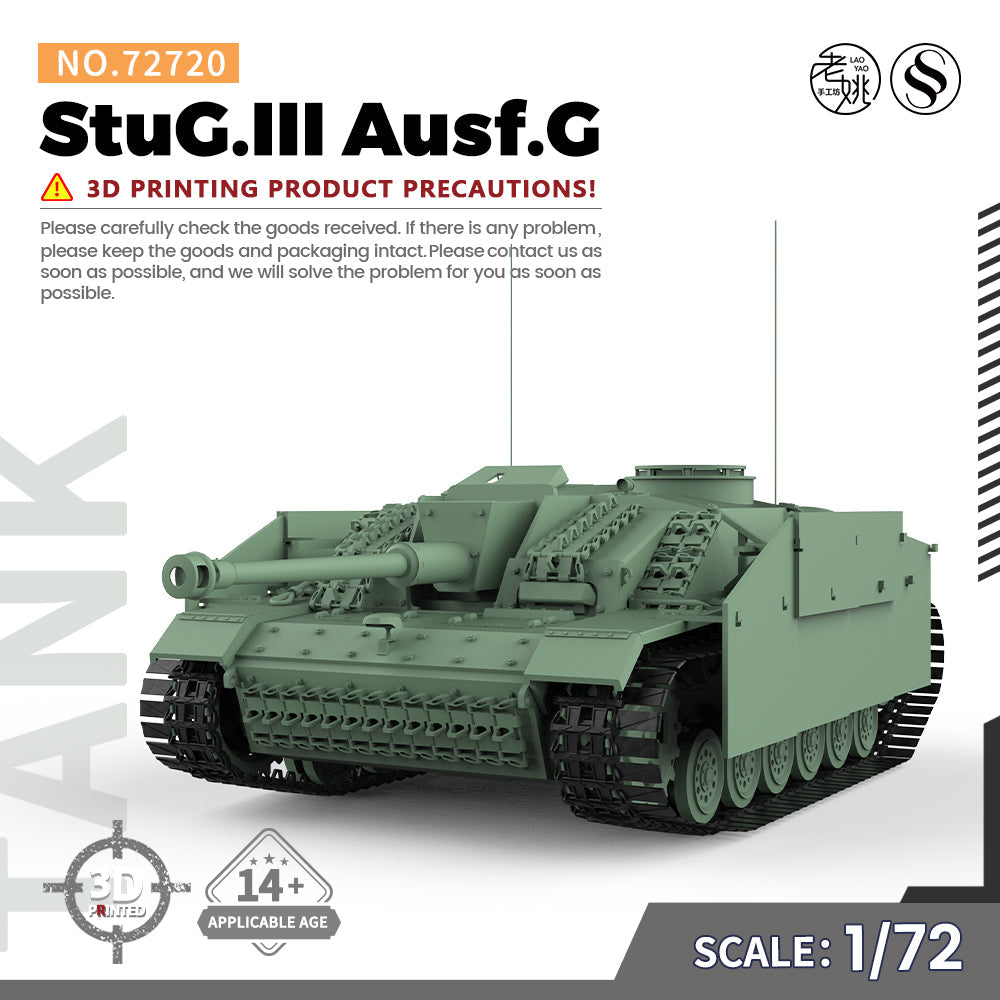 SSMODEL 720 V1.9 1/72(64,76,87) 25mm Military Model Kit German StuGIII G Tank Destroyer Main image