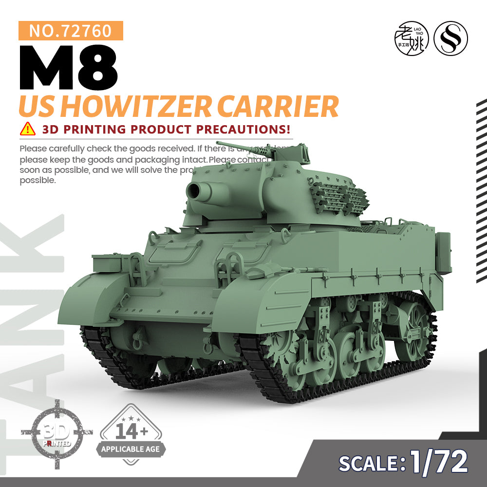 SSMODEL 760 Military Armoured Model Kit US M8 Howitzer Carrier