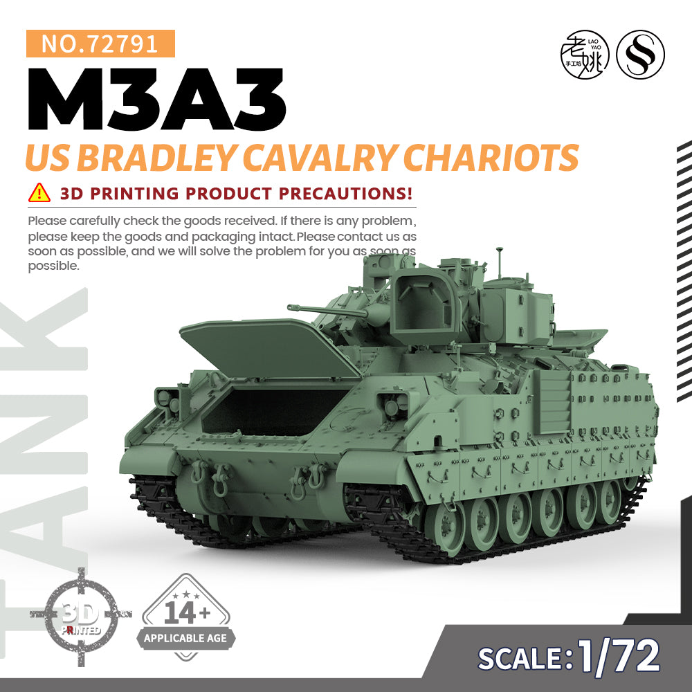 SSMODEL 791 Military Armoured Model Kit US M3A3 Bradley Cavalry Chariots — scale model kit