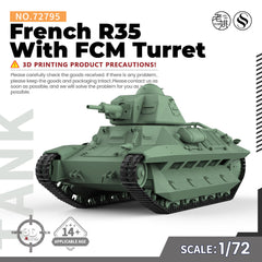 SSMODEL 795 Military Armoured Model Kit French R35 With FCM Turret Light Tank
