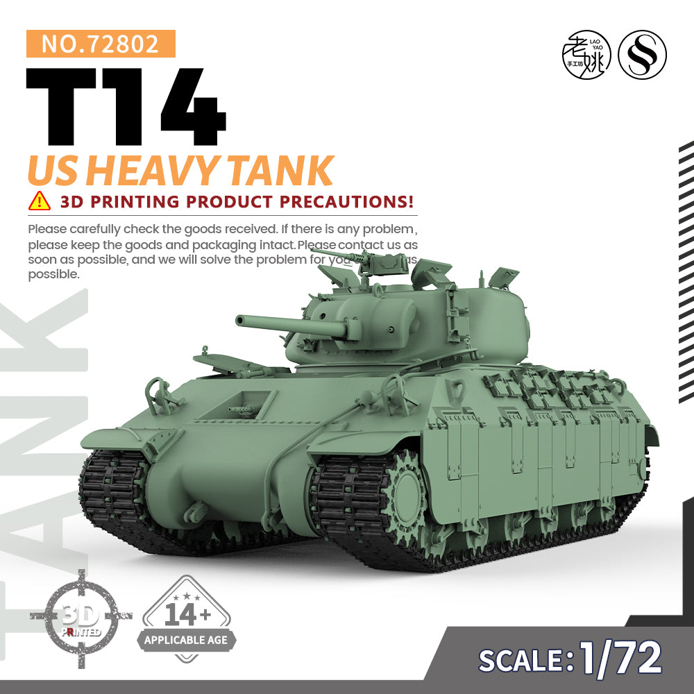 SSMODEL 802 Military Armoured Model Kit US T14 Heavy Tank Main image