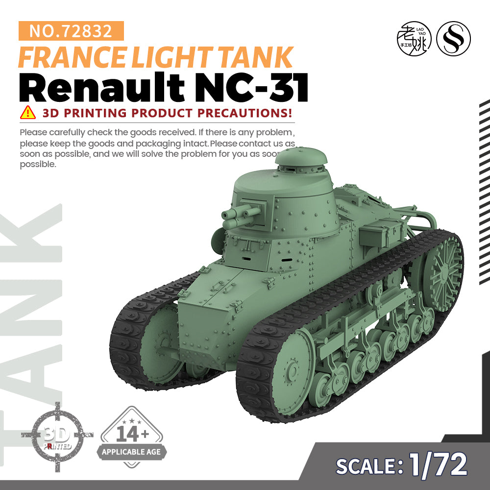 SSMODEL 832 Military Model Kit France Renault NC-31 Light Tank Main image