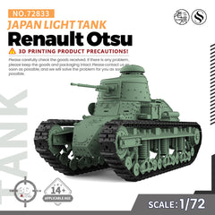 SSMODEL 833 25mm Military Model Kit Japan Renault Otsu Light Tank