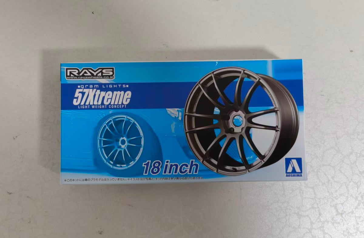 Aoshima AO-05301 1/24 Car Tuned Parts(23)Rays 57Xtreme 18"inch Wheel&Tire Set — detail view 3
