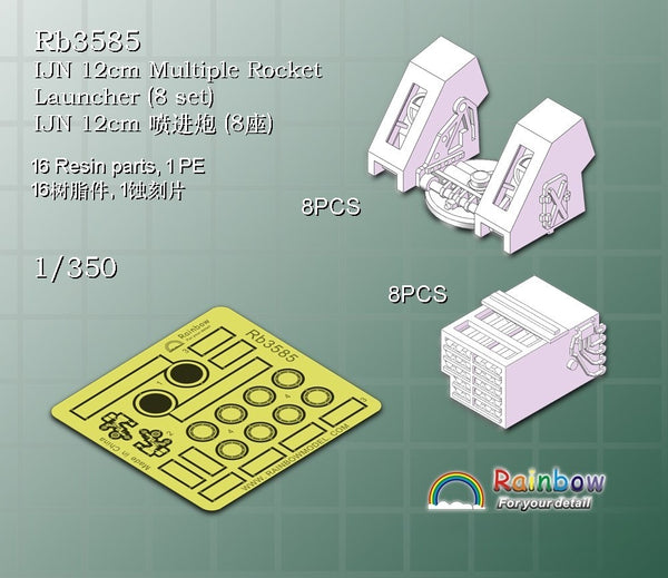Rainbow RB3585 1/350Detail Up IJN 12cm Multiple Rocket Launcher
