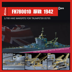 Flyhawk FH780010 1/700 HMS Battleship Warspite 1942 FOR TRUMPETER 05795