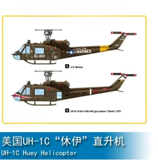 Hobbyboss 85803 1/48 UH-1C Huey Helicopter Model kit — scale model kit
