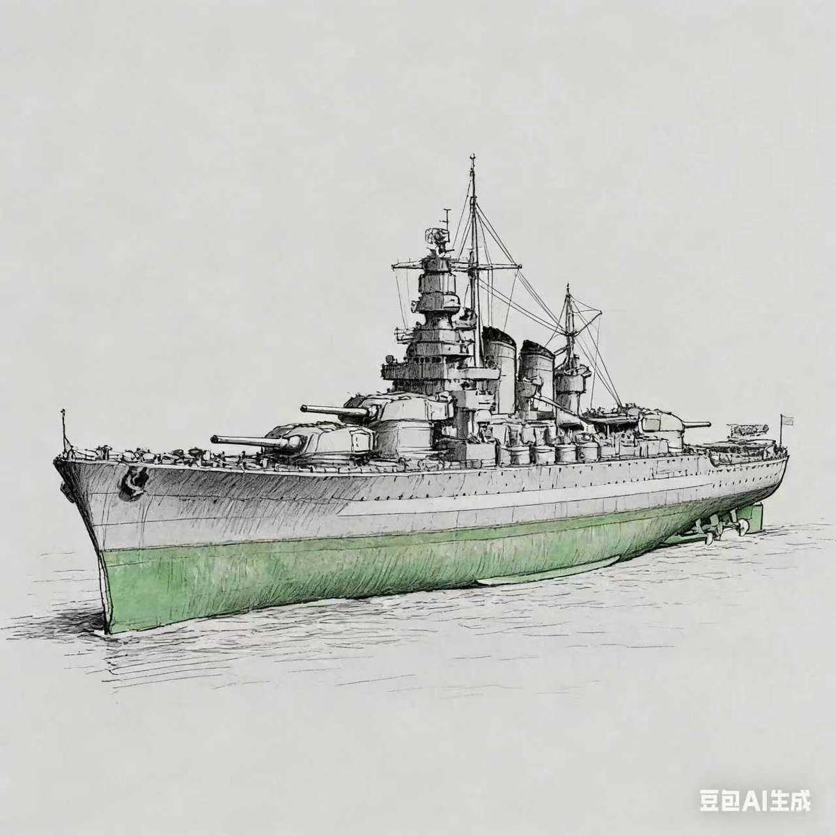 SSC132 Military Model RN Littorio Class Italia Battleship Water Line