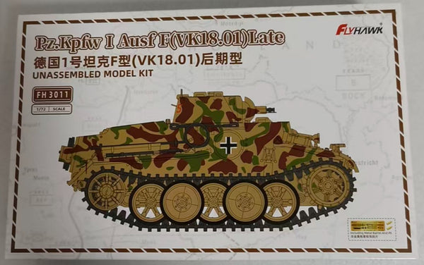 Flyhawk FH3011 1/72 WWII German Pz.Kpfw.I Ausf.F (VK18.01) (Late Production) Plastic Model kit