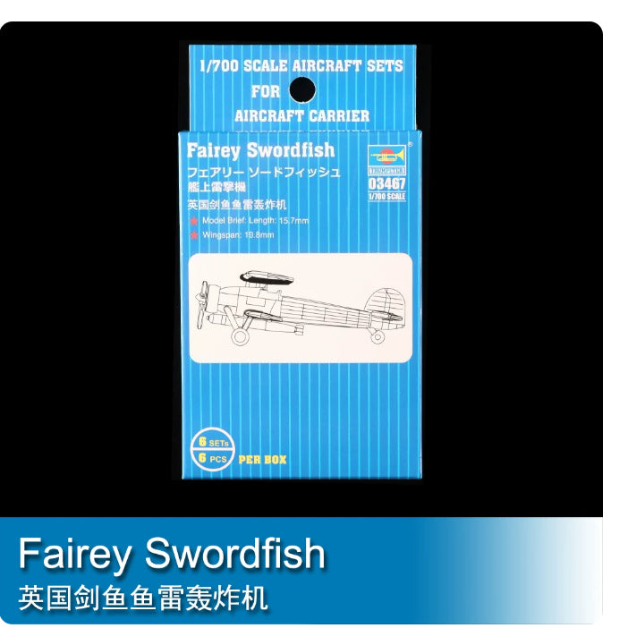 Trumpeter 03467 1/700 Fairey Swordfish Bomber Assembly Model Kit