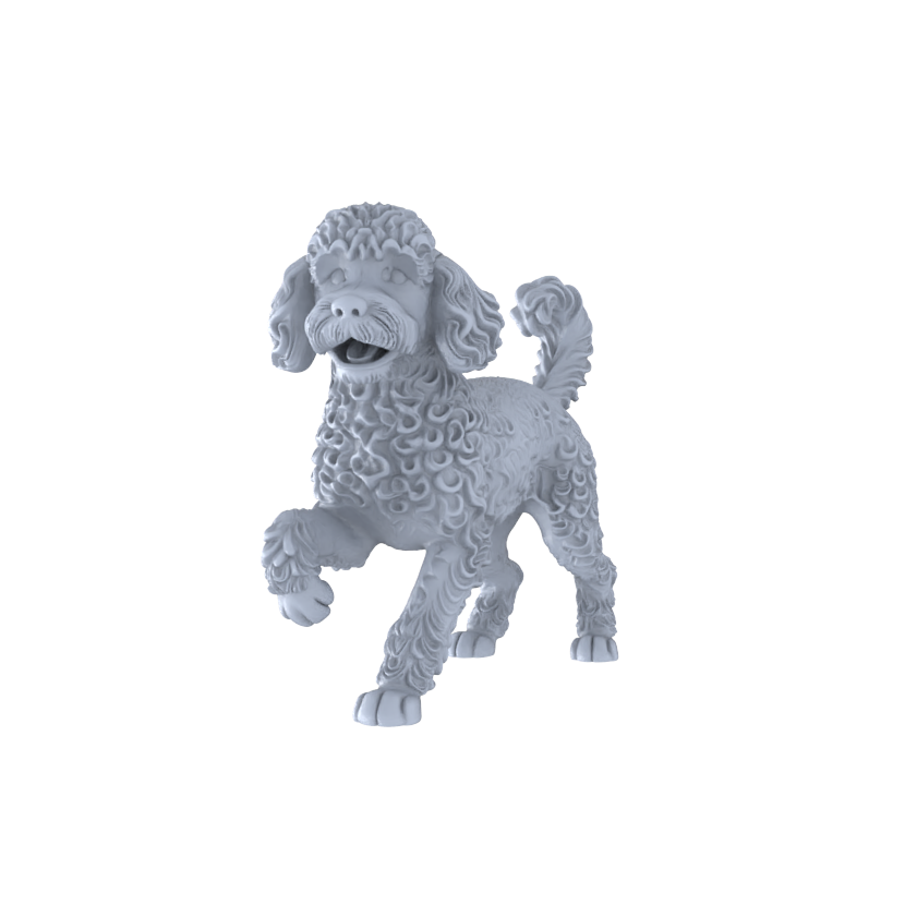 Detail view of Yao's Studio LYTR260 Poodle Resin Miniature Model 5-Figure Set, Unpainted Cute Interactive Pet Figures, DIY Painting Scene Decoration Miniatures Diorama Resin Figures Model