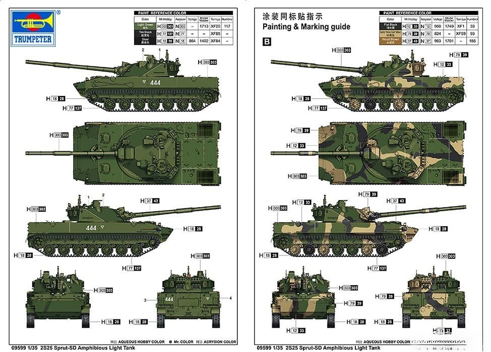Trumpeter 09599 1/35 Scale 2S25 Sprut-SD Amphibious Light Tank — detail view 2
