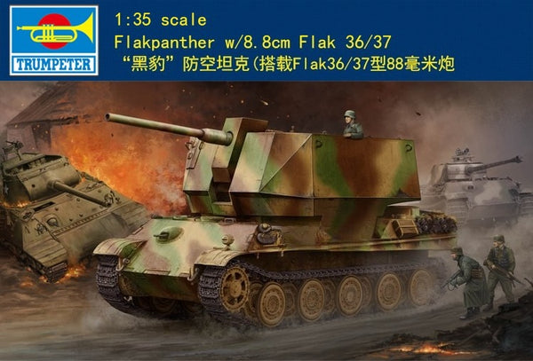 Trumpeter 09531 1:35 Scale Flakpanther w/8.8cm Flak 36/37 Model Kit