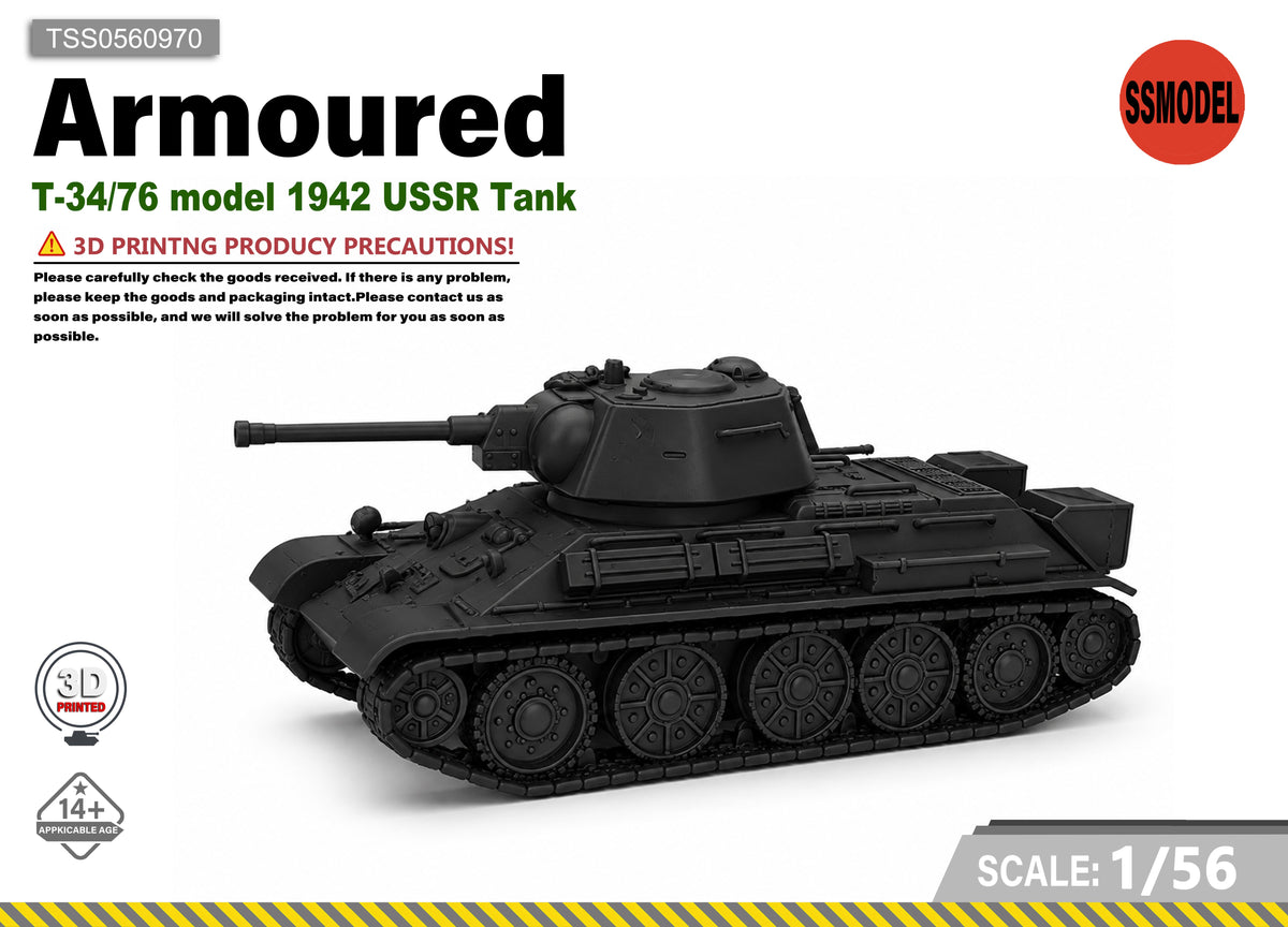 SSMODEL 1/56 T-34/76 model 1941 USSR Tank Resin MODEL KIT TSS0560970 Main image