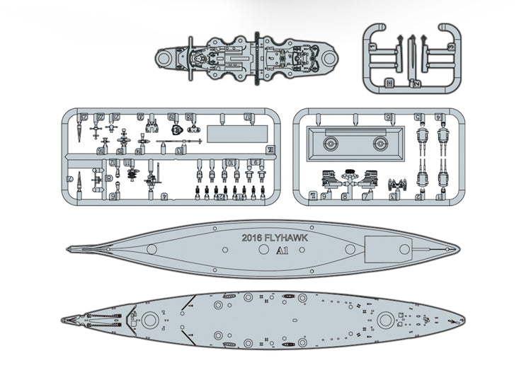 Flyhawk FH9001 1/2000 WWII German Battleship BISMARCK Plastic Model Kit — detail view 2