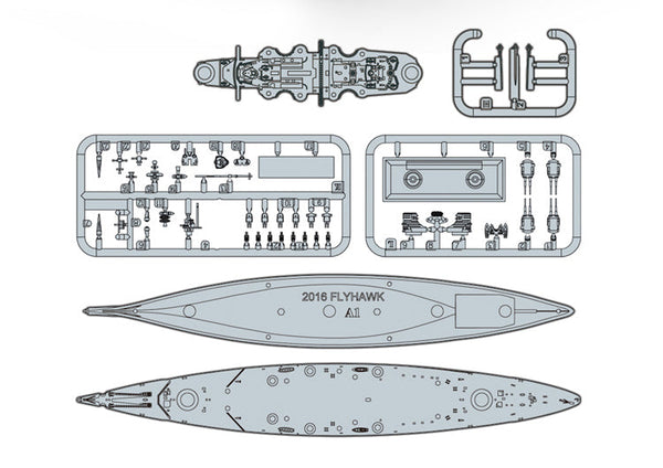 Flyhawk FH9001 1/2000 WWII German Battleship BISMARCK Plastic Model Kit