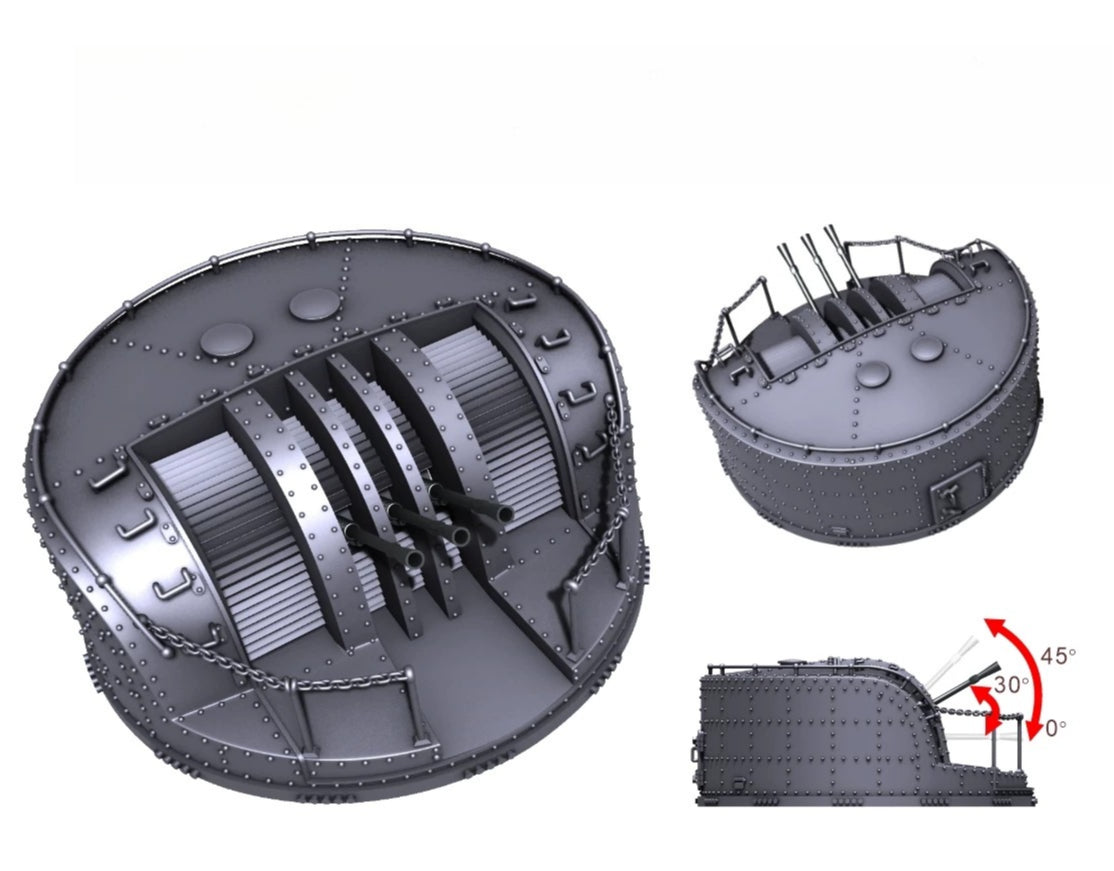 SSMODEL  R350080 1/350 scale Jiulu 25mm triple with smoke shield type C
