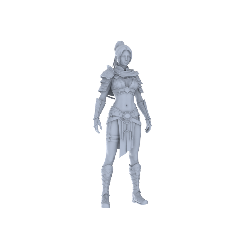 Detail view of Yao's Studio LYTR261 Female Warrior Resin Miniature Model 6-Figure Set, Unpainted Combat Pose Figures, DIY Painting Scene Decoration Miniatures Diorama Resin Figures Model