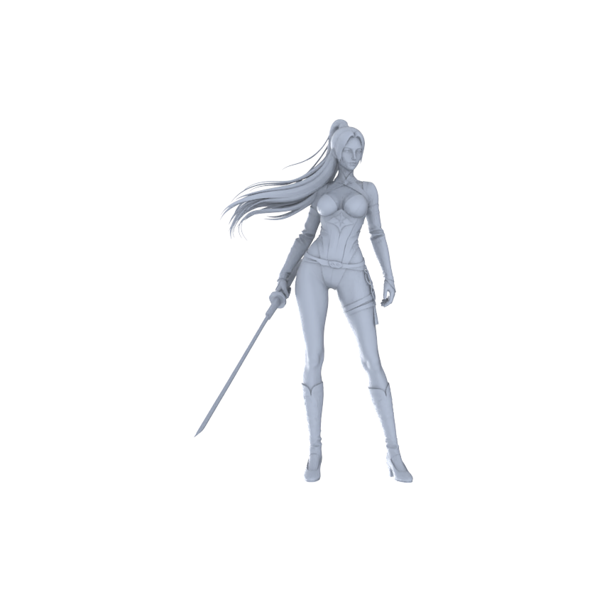 Detail view of Yao's Studio LYTR261 Female Warrior Resin Miniature Model 6-Figure Set, Unpainted Combat Pose Figures, DIY Painting Scene Decoration Miniatures Diorama Resin Figures Model