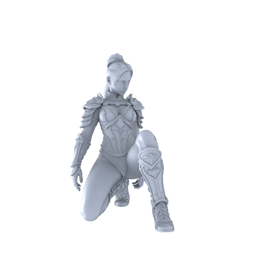 Detail view of Yao's Studio LYTR261 Female Warrior Resin Miniature Model 6-Figure Set, Unpainted Combat Pose Figures, DIY Painting Scene Decoration Miniatures Diorama Resin Figures Model