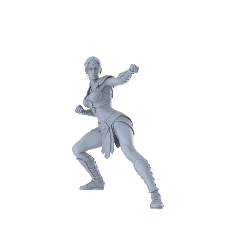 Detail view of Yao's Studio LYTR261 Female Warrior Resin Miniature Model 6-Figure Set, Unpainted Combat Pose Figures, DIY Painting Scene Decoration Miniatures Diorama Resin Figures Model