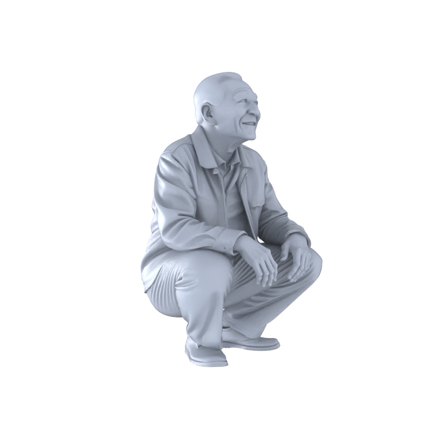 Detail view of Yao's Studio LYTR262 Leisurely Elderly Quintet Resin Miniature Model 5-Figure Set, Unpainted Relaxation Figures, DIY Painting Scene Decoration Miniatures Diorama Resin Figures Model