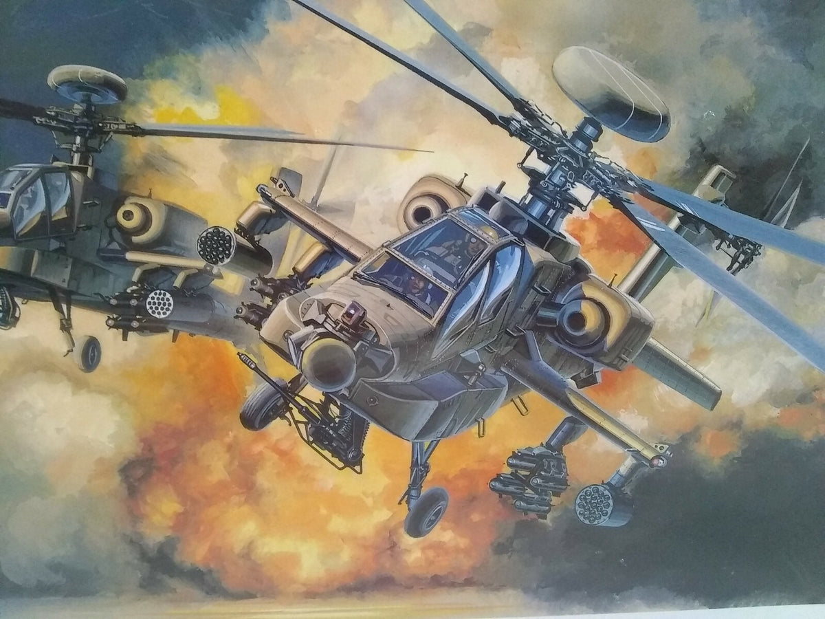 Hasegawa AH-64 Longbow Apache US Army Attack Helicopter 1/72 Model Kit 00536 — scale model kit