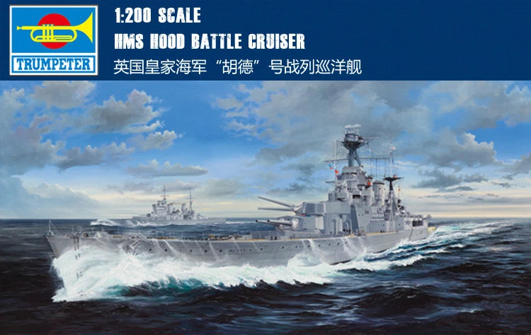US Stock 1/200 Trumpeter 03710 Plastic HMS Hood Battle Cruiser Warship Kit Boat