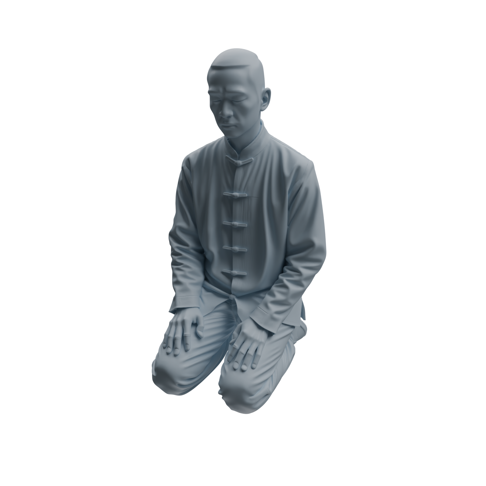 Detail view of MRY-SFW LYTR1087 Traditional Clothing Kneeling Character Modern Model 4 pcs Model